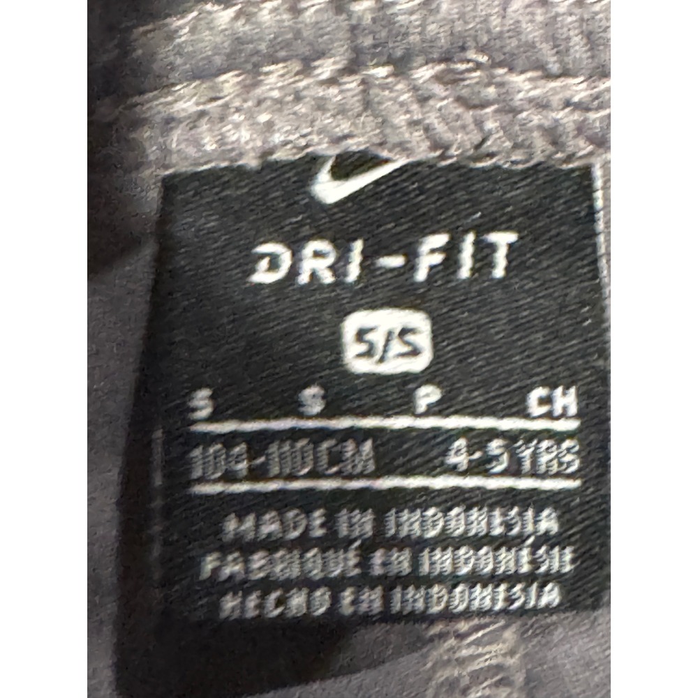 Nike Dri Fit Athletic Shorts Kids Size S 5/6 Gray Neon Green Swoosh Gym - Picture 3 of 3